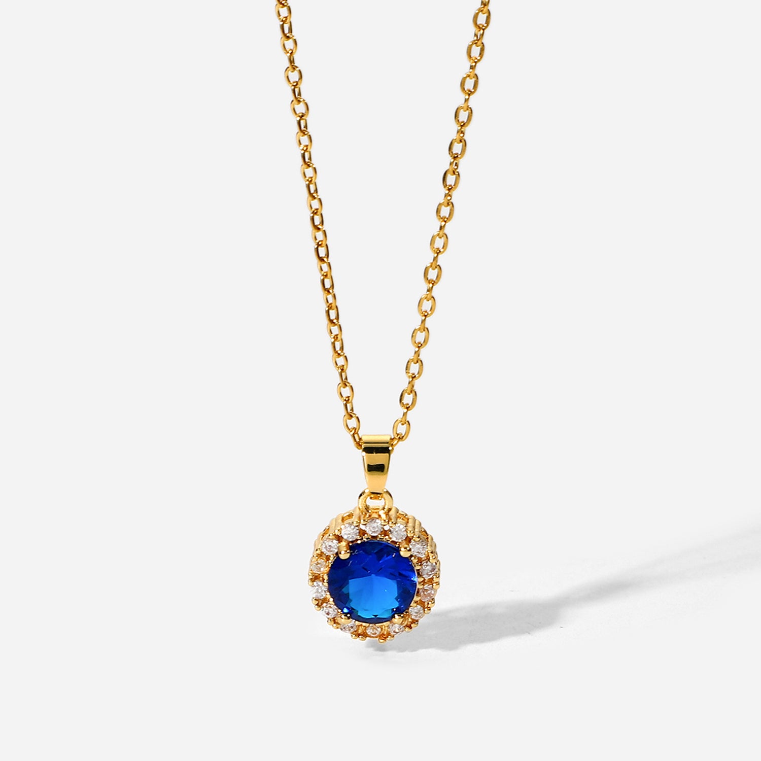 Blå Cubic Zircon Halsband