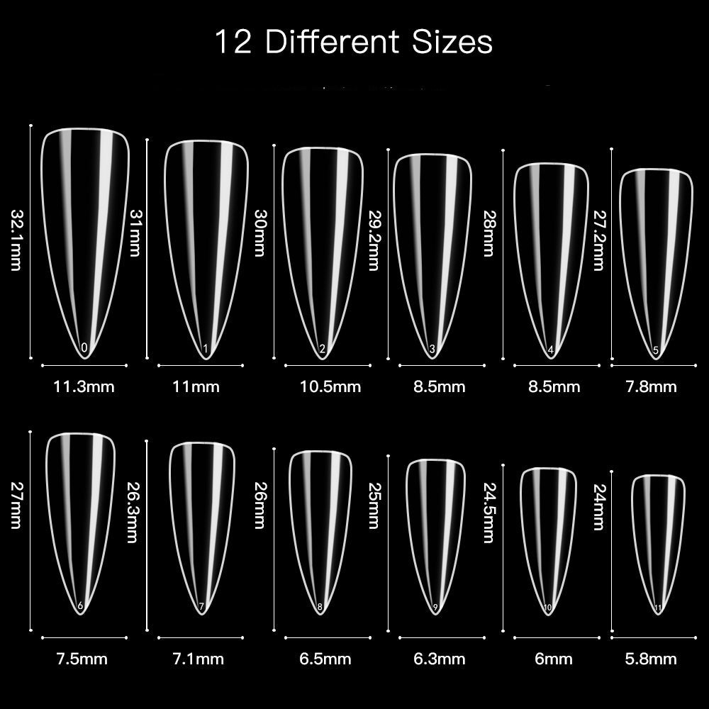 Stiletto Nageltippar Full Cover