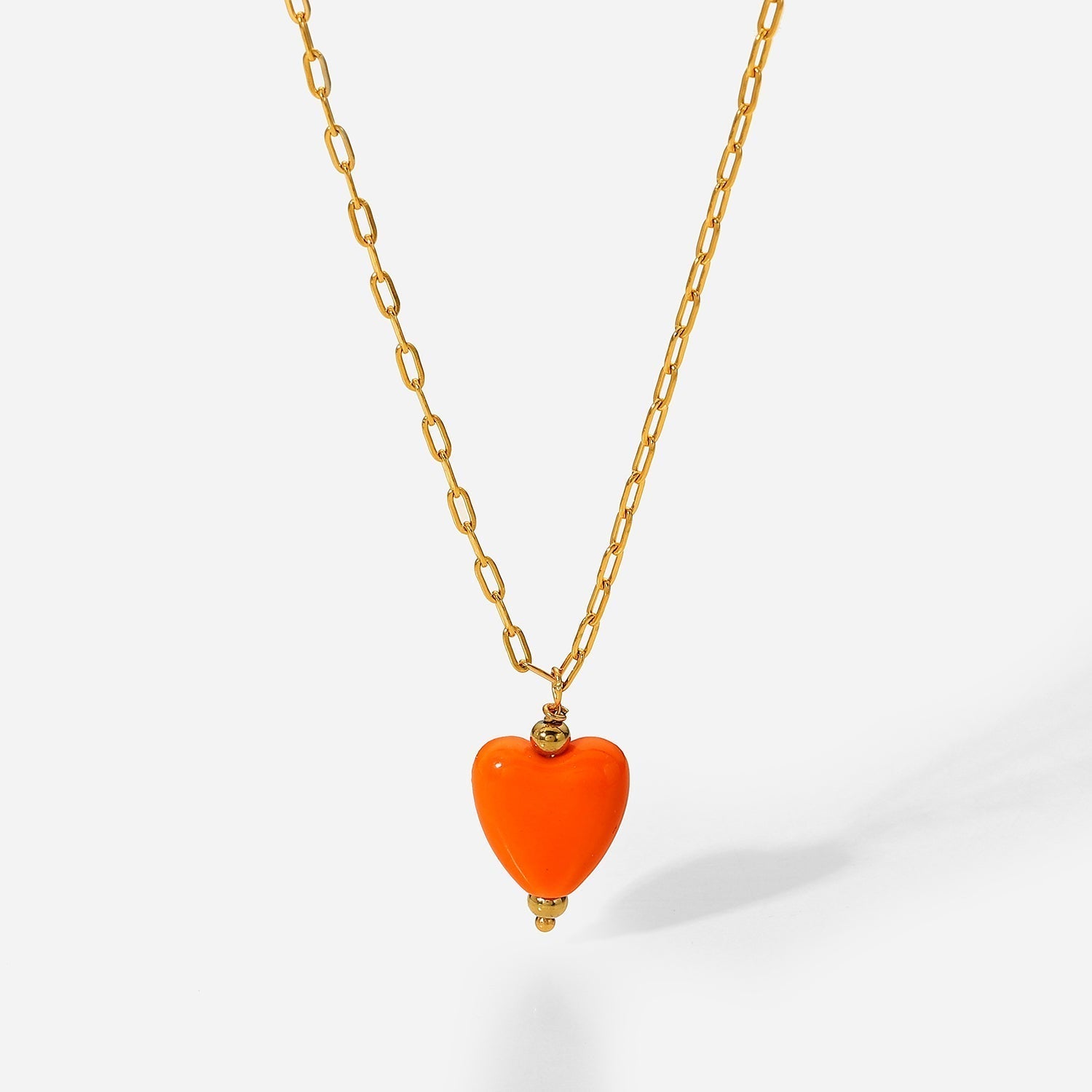 Halsband med Orange Hjärta