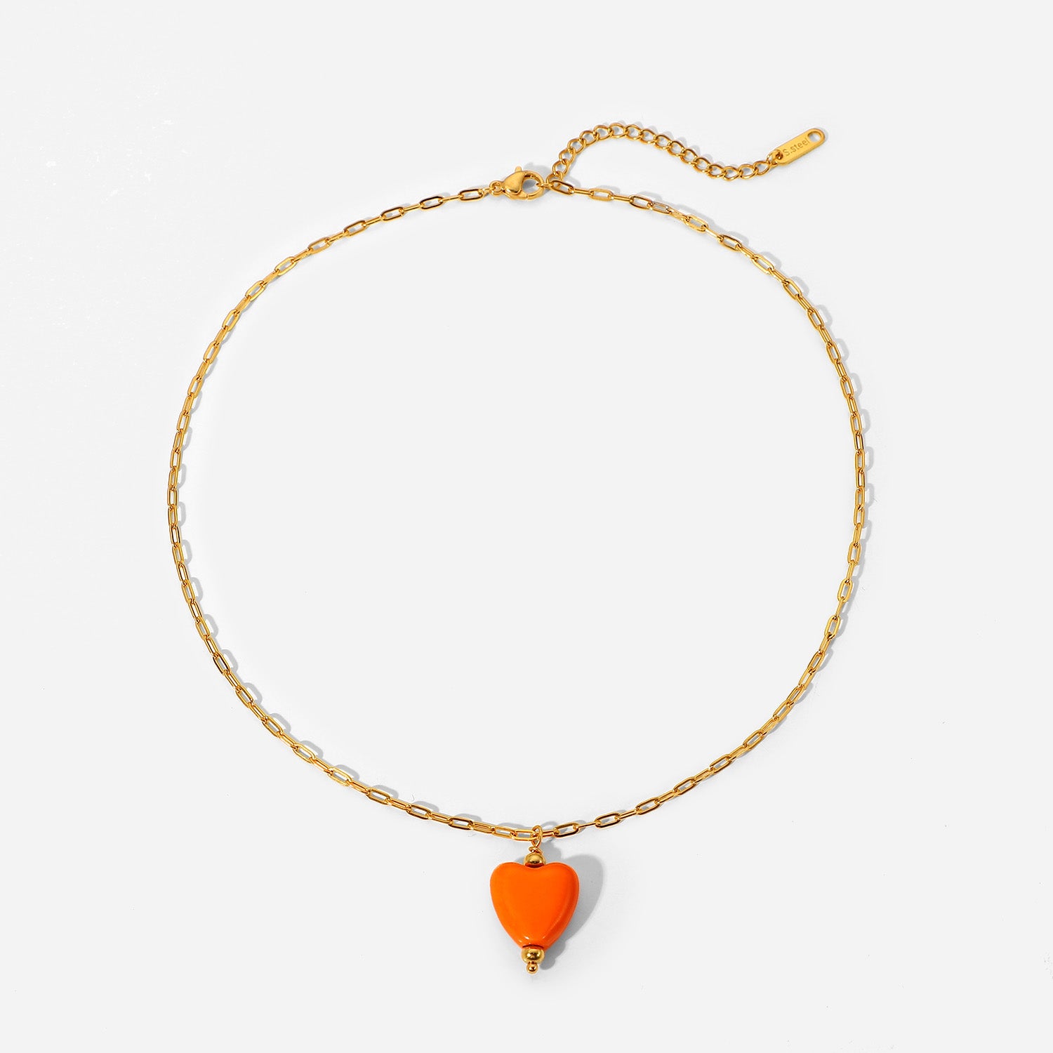 Halsband med Orange Hjärta