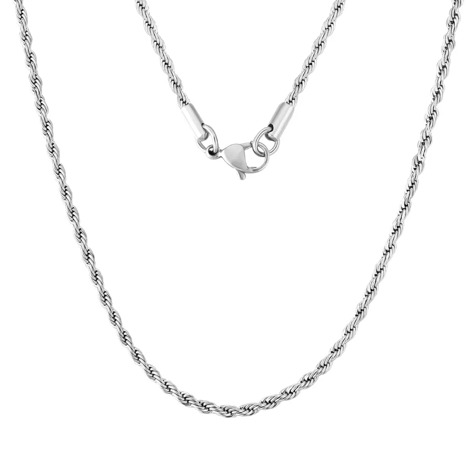 Rope chain Halsband Silver 4 mm/60 cm