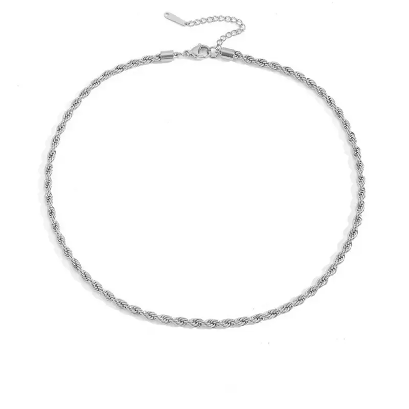Rope chain Halsband Silver 4 mm/50 cm